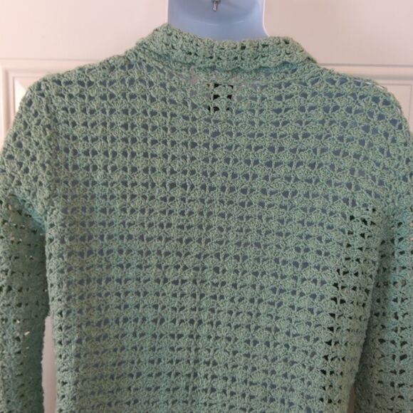 Mac & Jac long sleeve button front crochet sweater - Picture 6 of 9